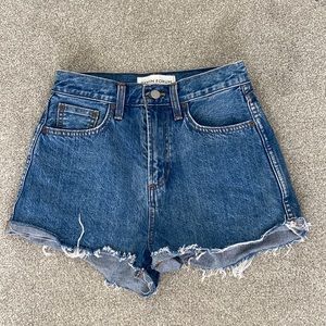 Denim forum shorts from Aritzia